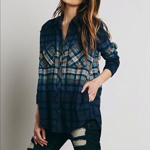 Free People Dip Dyed Ombré Flannel